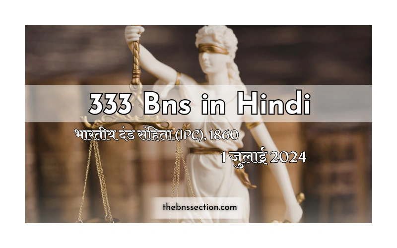 333 BNS in Hindi: Bailable या Non-Bailable? पूरा कानूनी गाइड 333 BNS in Hindi: Bailable या Non-Bailable? पूरा कानूनी गाइड