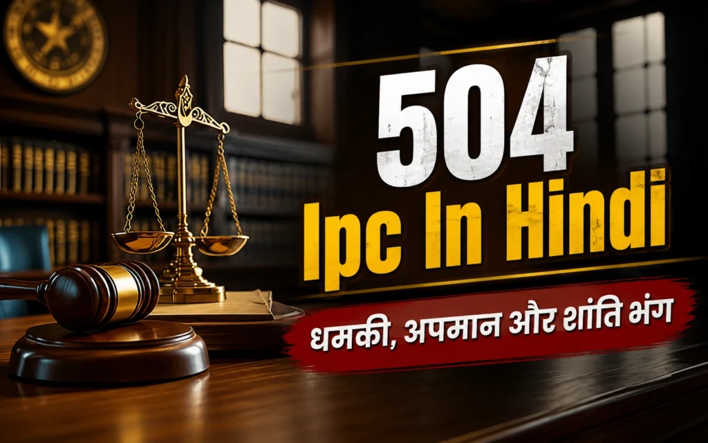 504 IPC In Hindi – जानिए धारा 504 क्या है, सजा, जमानत और पूरी जानकारी 2026 504 Ipc In Hindi
